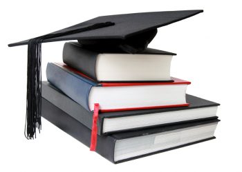 A Graduation mortar on top of books